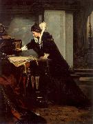 Frank Blackwell Mayer Queen Elisabeth Signs the Condemnation to Death to Mary Stuart oil painting reproduction